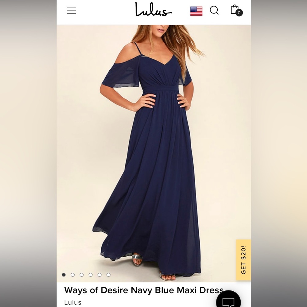 Lulus Ways of Desire Navy Blue Maxi Dress